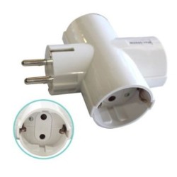 Adaptador Triple Schuko 16A 250V