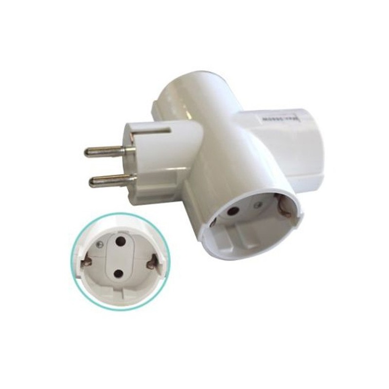 Adaptador Triple Schuko 16A 250V