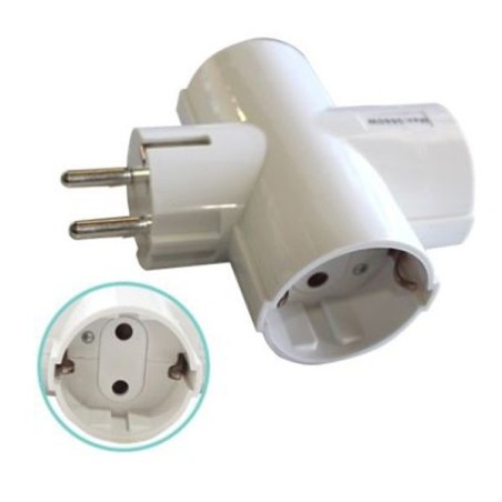 Adaptador Triple Schuko 16A 250V