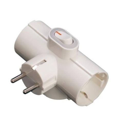 Adaptador Triple Schuko+Int 16A 250V