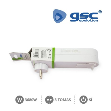 ladrón triple frontal con interruptor