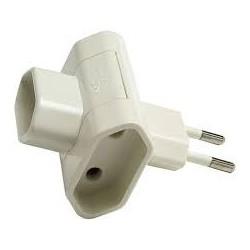 Adaptador Triple Bipolar 10A 250v 2