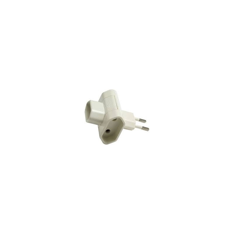 Adaptador Triple Bipolar 10A 250v