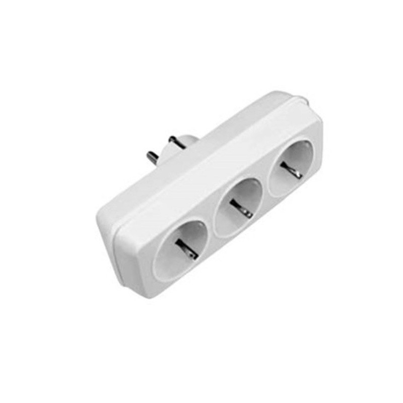 Adaptador Triple Frontal 16A Schuko