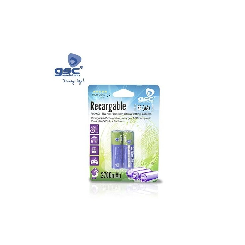 Pack 2 Pilas R6 (AA) 2700 mAh GSC