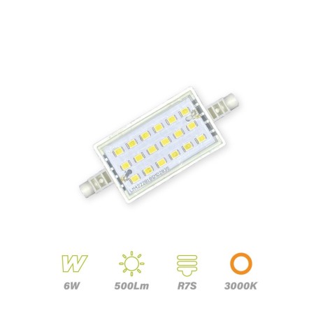 Bombilla Led R7s 6W 78mm Luz cálida