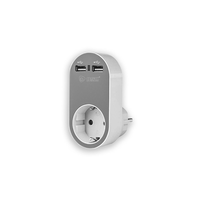 Adaptador Base Schuko 16A + 2 USB 5v DC 3.4A