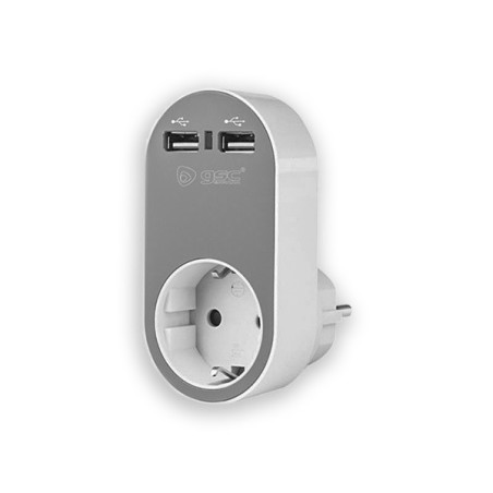 Adaptador Base Schuko 16A + 2 USB 5v DC 3.4A