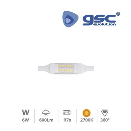 Bombilla Led R7s 6w 78mm Luz Cálida