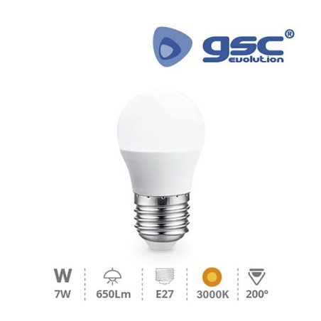 Bombilla Led E27 esférica 7w Luz Cálida