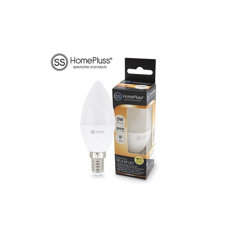 Lampara vela led 5w 3000K E14