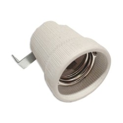 Portalámparas de Plafón E27 Cerámico Blanco y Escuadra 2