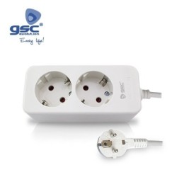 Base 2 Schuko + Cable 1.5mts MEGA