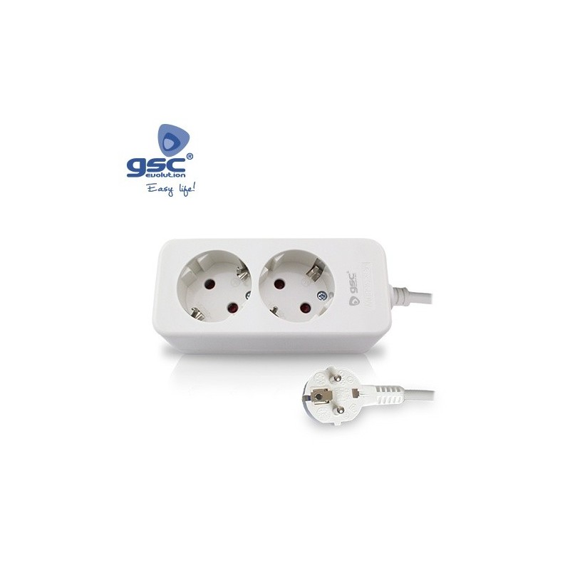 Base 2 Schuko + Cable 1.5mts MEGA