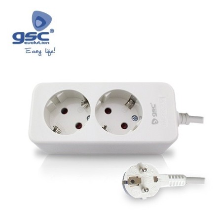 Base 2 Schuko + Cable 1.5mts MEGA