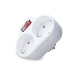 Clavija Doble Schuko c/ Interruptor