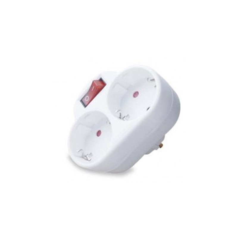 Clavija Doble Schuko c/ Interruptor