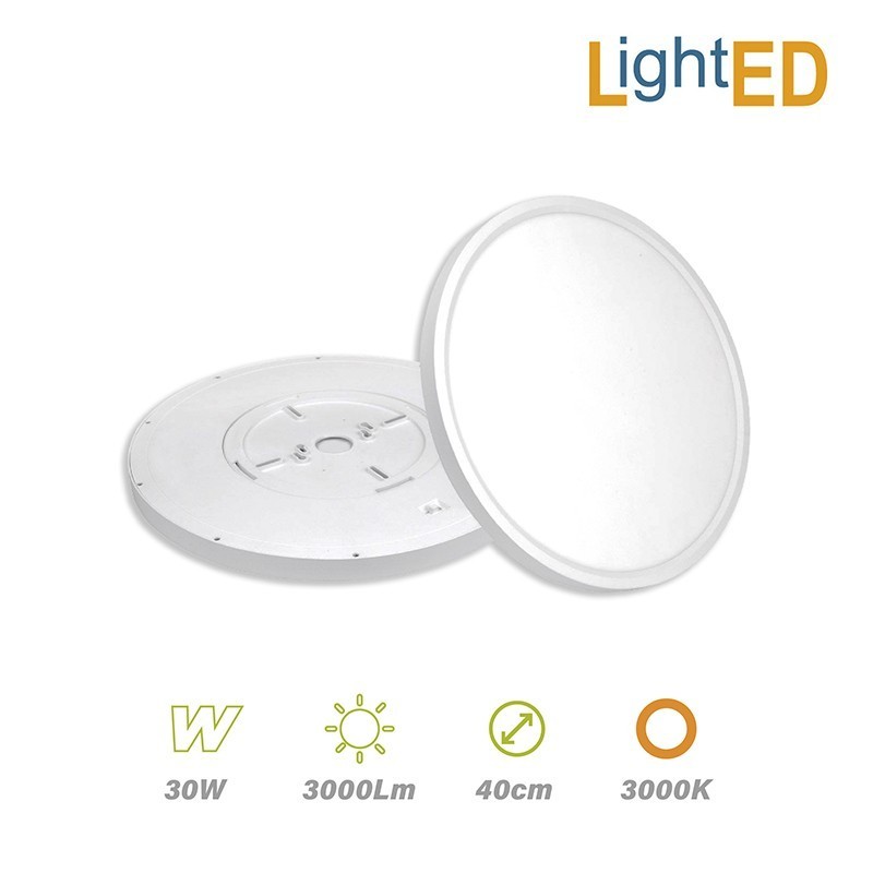 Plafón Superficie LED 30w 3000lm Luz Cálida Ø 40cm