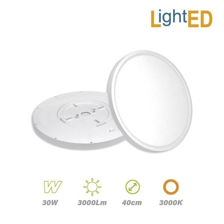 Plafón Superficie LED 30w 3000lm Luz Cálida Ø 40cm