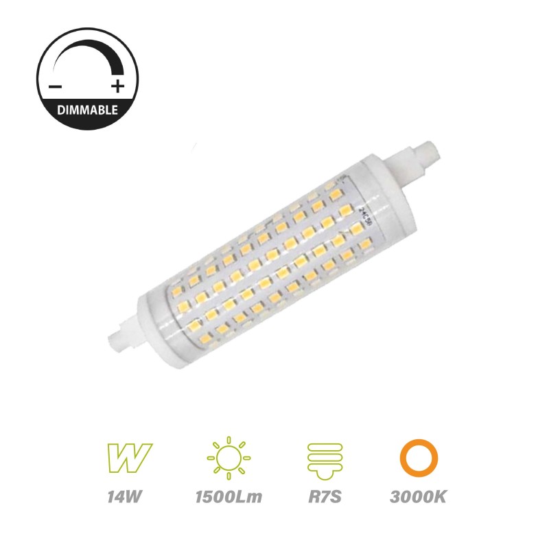 Bombilla LED Regulable 118mm R7S 14w 3000K
