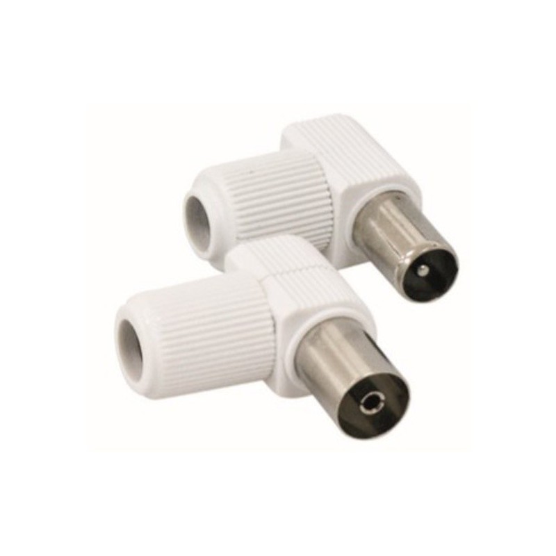 Conector TV Acodado Blanco HQ