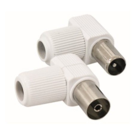 Conector TV Acodado Blanco HQ