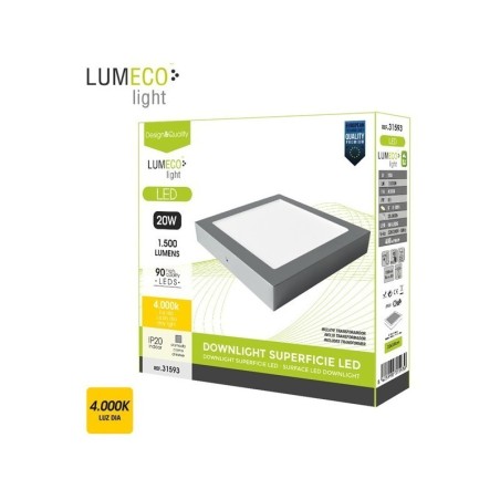 Downlight LED Superficie 20w Cuadrado