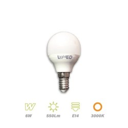 Esférica Led casquillo E14 6w 3000K 550lm LightED