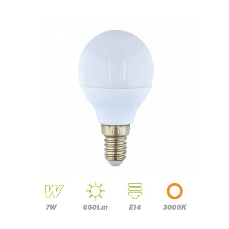Esférica Led 7w 650lm E14 3000K LightED