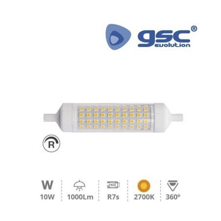 Bombilla LED R7s 118mm 10w 2700K Regulable