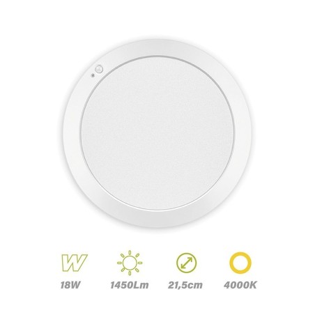 Plafon LED sensor movimiento 18w 4000K