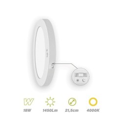 Plafon LED sensor movimiento 18w 4000K 2