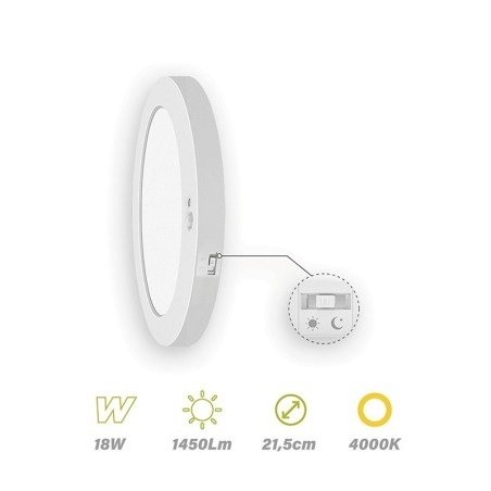 Plafon LED sensor movimiento 18w 4000K
