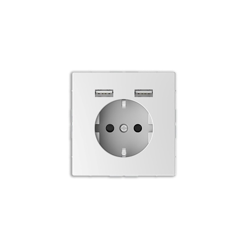 Tecla Schuko con USB 2400mA D-Life