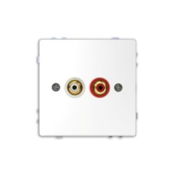 Toma audio con tapa 2 RCA D-Life Schneider MTN4350-6035 Blanco Artico