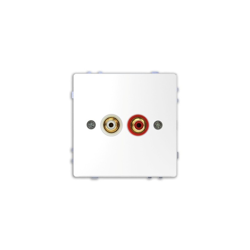 Toma audio con tapa 2 RCA D-Life Schneider MTN4350-6035 Blanco Artico
