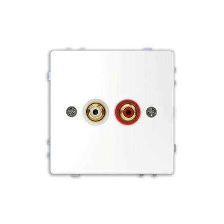 Toma audio con tapa 2 RCA D-Life Schneider MTN4350-6035 Blanco Artico
