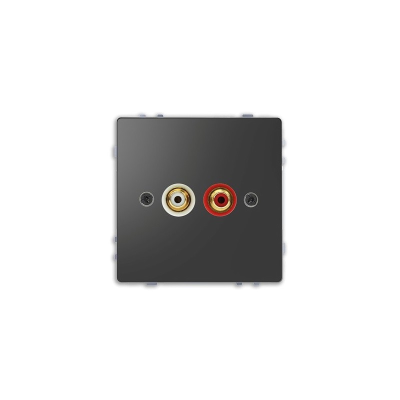 Toma audio con tapa 2 RCA D-Life Schneider MTN4350-6034 Antracita