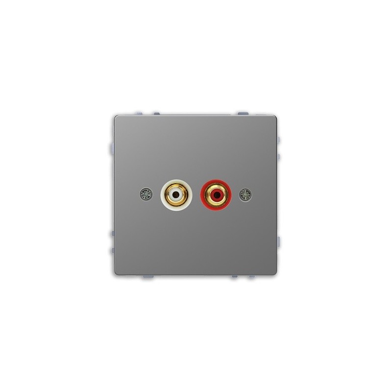 Toma audio con tapa 2 RCA D-Life Schneider MTN4350-6036 Aluminio