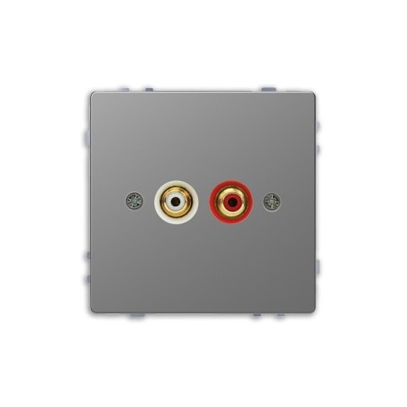 Toma audio con tapa 2 RCA D-Life Schneider MTN4350-6036 Aluminio