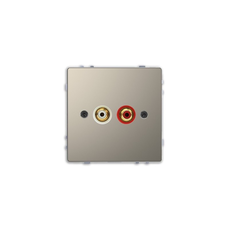 Toma audio con tapa 2 RCA D-Life Schneider MTN4350-6050 Niquel