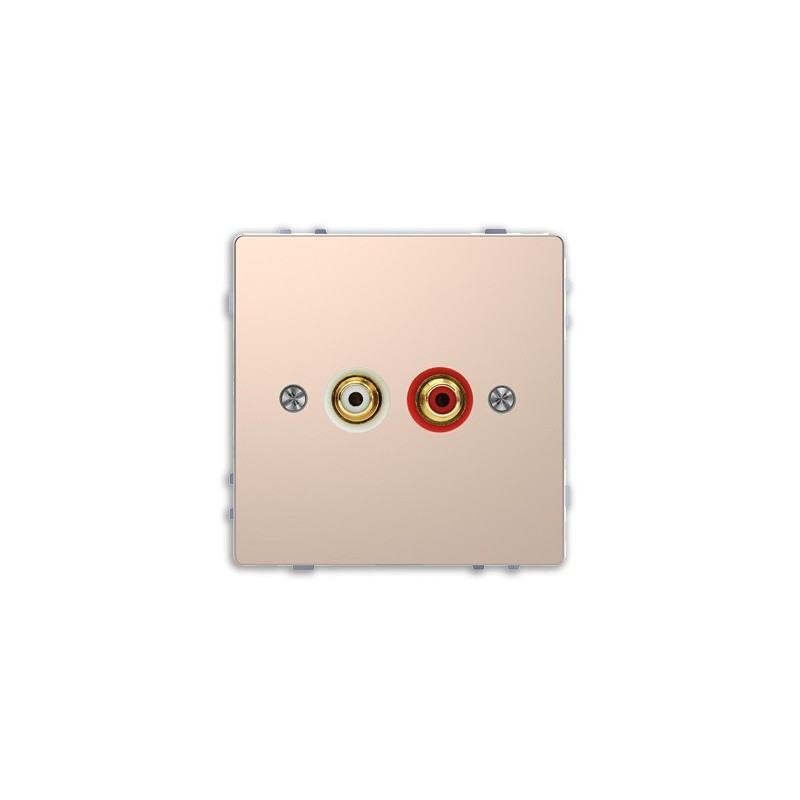 Toma audio con tapa 2 RCA D-Life Schneider MTN4350-6051 Champagne