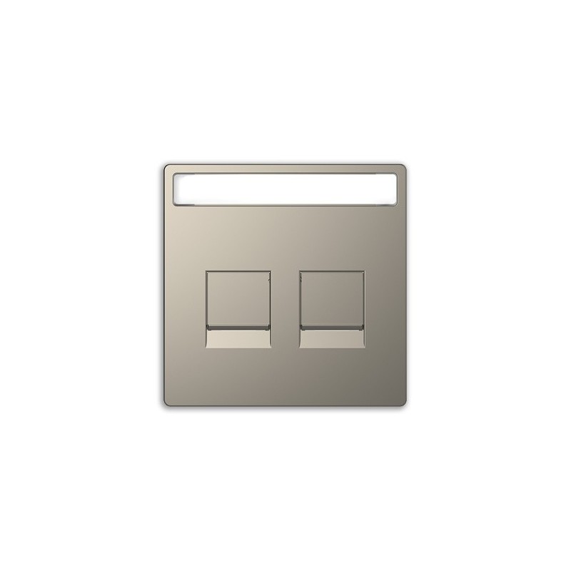 Tapa RJ45 doble Keystone D-Life Schneider MTN4564-6050 NIQUEL
