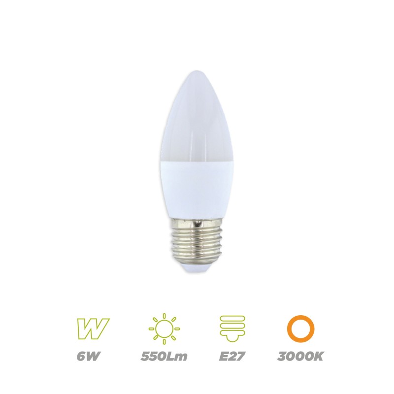 Vela LED 6W E27 Cálida