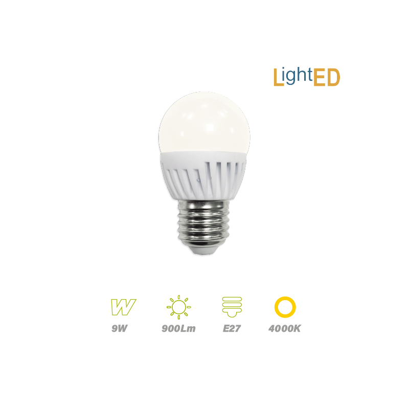 Esférica Led E27 9w 900lm Blanco Neutro