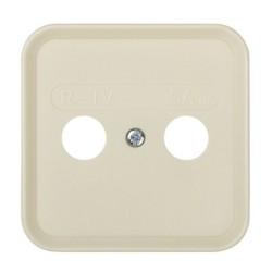 Placa toma R-TV+SAT  MARFIL