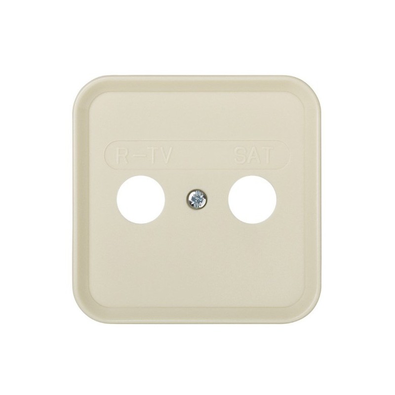 Placa toma R-TV+SAT  MARFIL