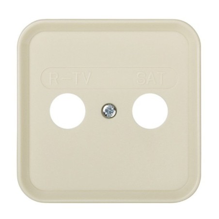 Placa toma R-TV+SAT  MARFIL