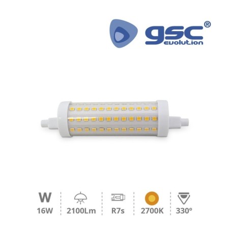 Bombilla Led Lineal 118mm 16w 2700K 2100lm