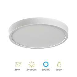 Plafón Led Ø 30 aro Blanco 30w Luz Fría